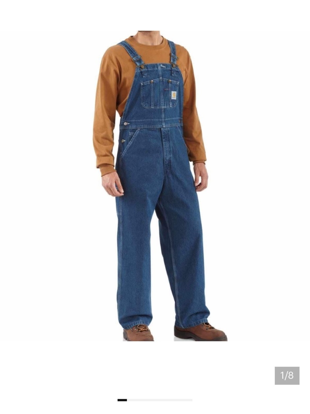Carhartt Bib Overalls Denim Pants Men’s Size 46x34 Carpenter Workwear Jeans